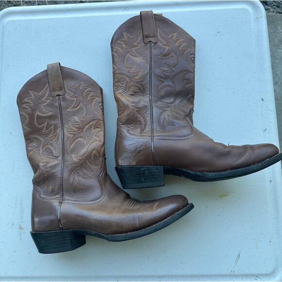 Ariat Men\'s Heritage Traditional R Toe Distressed Brown Western Cowboy Boot 8.5 main image 10